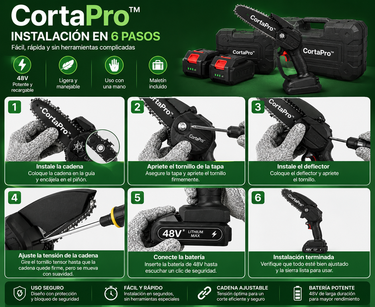 Motosierra Eléctrica 48V CortaPro™