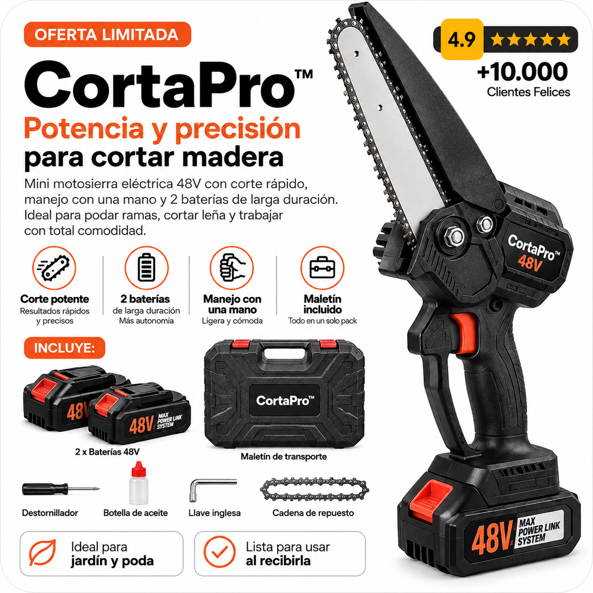 Motosierra Eléctrica 48V CortaPro™