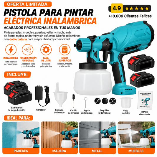 SprayMaster PRO™ - Pistola Pulverizadora Inalámbrica Profesional